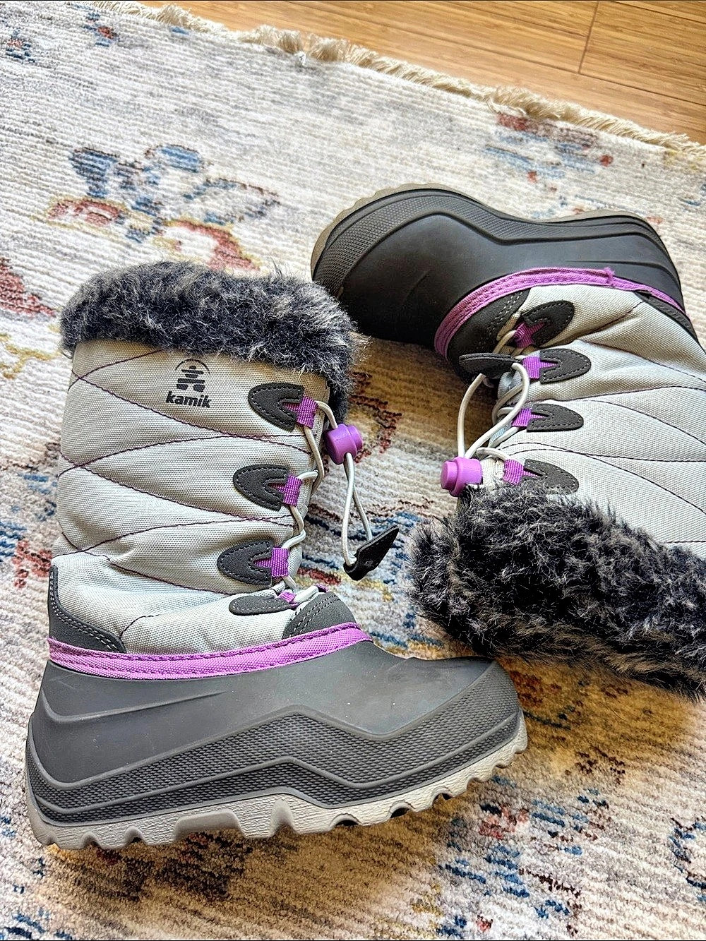 Kamik girls Winter Boots Gray & Purple